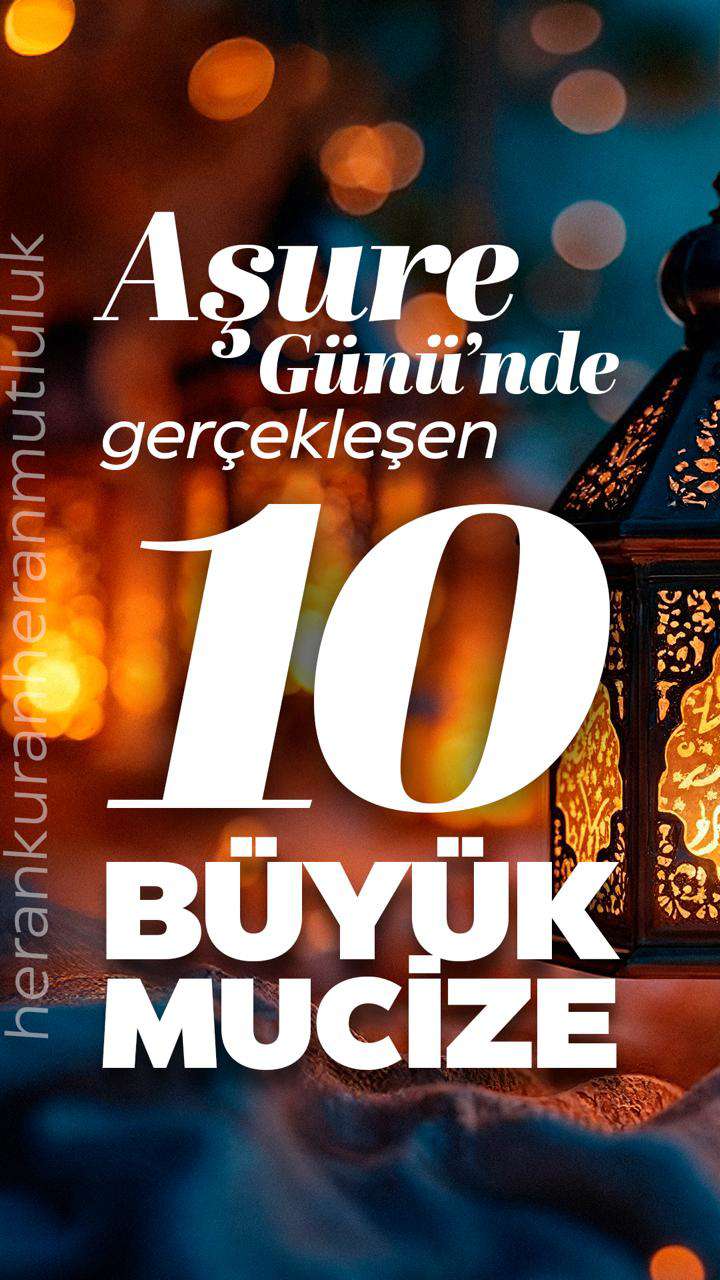 Aşure Günü mucizelerini ve peygamberlerin kurtuluş kıssalarını anlatan manevi görsel.