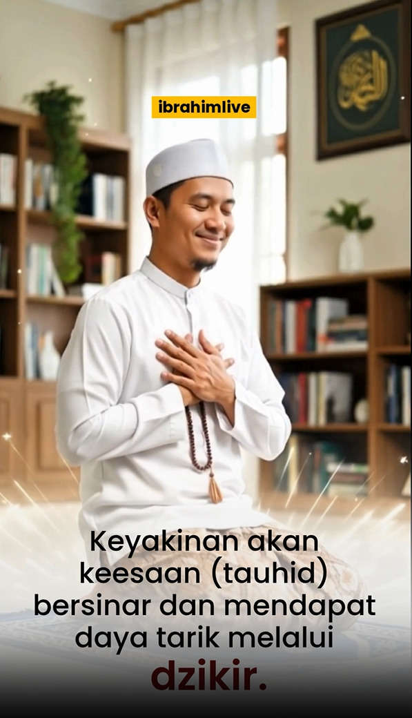 Seseorang sedang berdoa dengan khusyuk di bawah cahaya kedamaian tauhid.