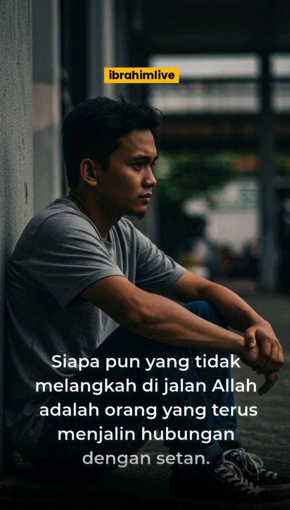 Ilustrasi seseorang memilih antara jalan cahaya Allah dan kegelapan setan.