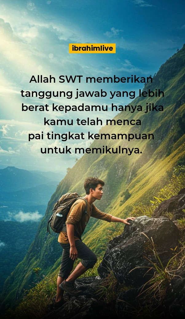 Ilustrasi hamba memohon kekuatan atas tanggung jawab berat dari Allah SWT.