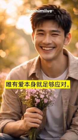 一束温暖的光芒驱散阴霾，象征爱治愈了所有负面情绪