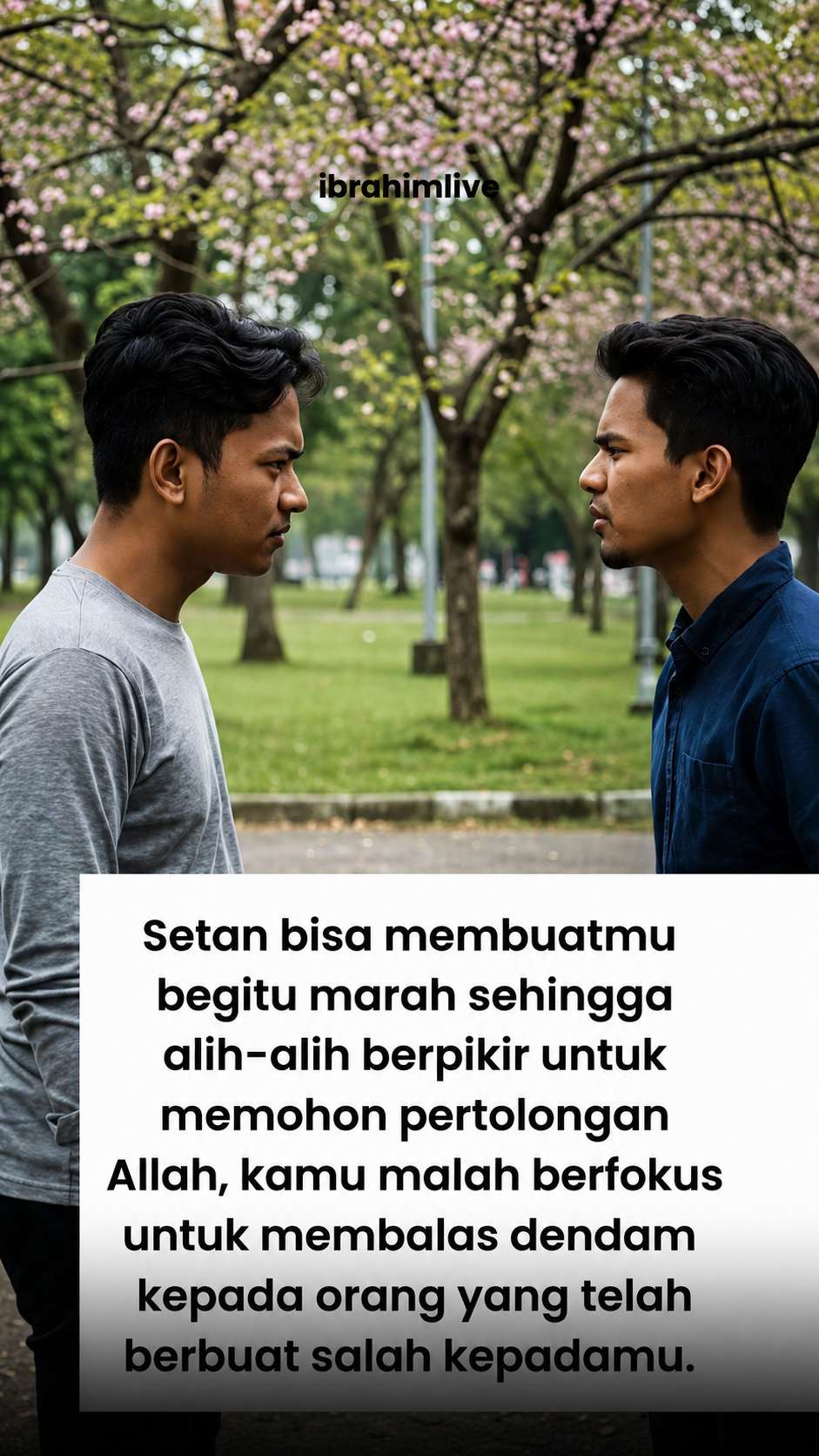 Ilustrasi bahaya amarah dan jebakan setan untuk membalas dendam.