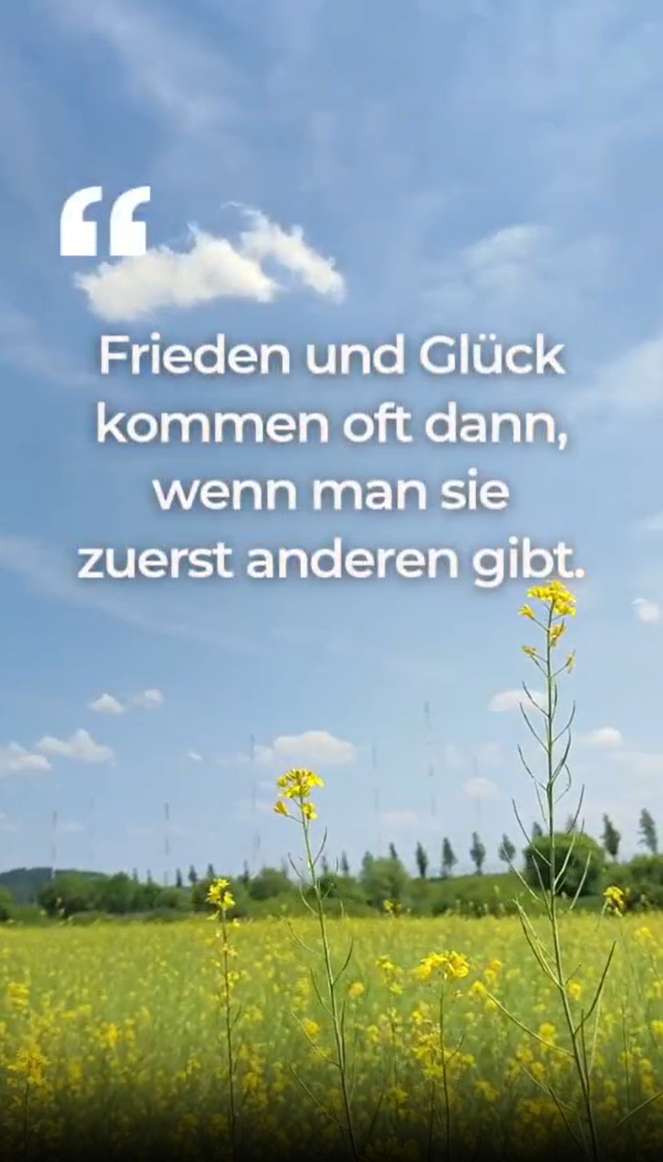 Frieden wird größer, wenn du ihn teilst